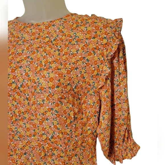 Faithful the Brand Jean Marie Midi Dress Ditsy Floral Women's Size 4 Cottagecore - Picture 5 of 12